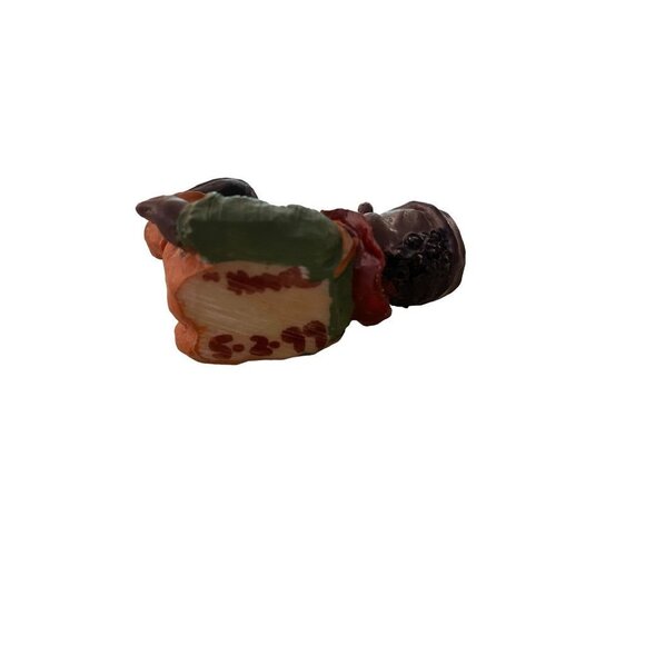 1999 Resin Clown Baby Figurine Orange Overalls 2" Brown Skin - Picture 8 of 10